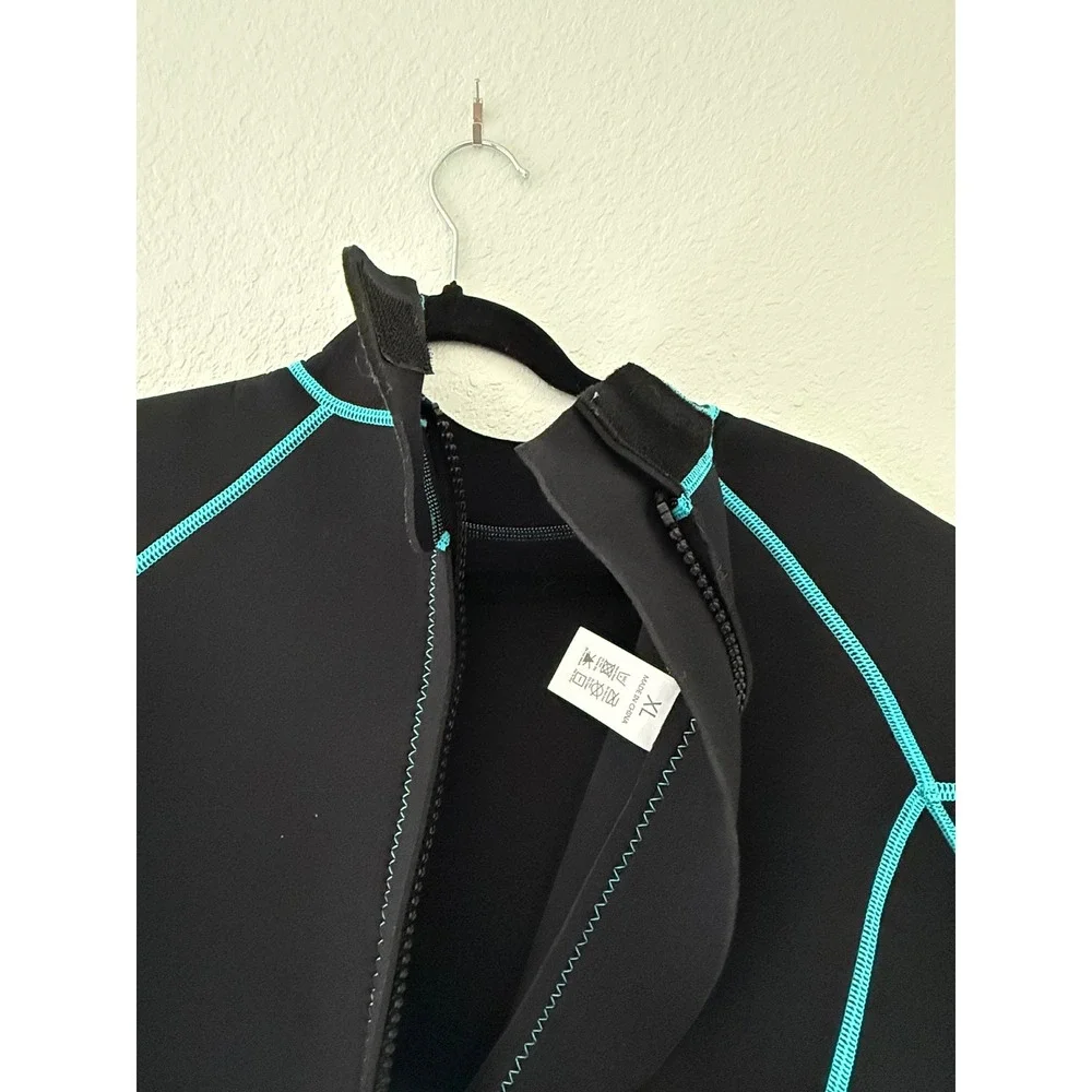 NeoSport Neo Gear Wetsuit XL Black Turquoise Shorty Spring Suit Neoprene